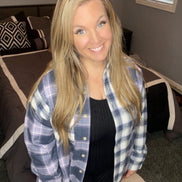 Color Block Plaid Button Down
