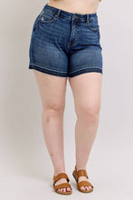 Load image into Gallery viewer, JUDY BLUE High Waisted Tummy Control Destroy Release Hem Shorts - PLUS
