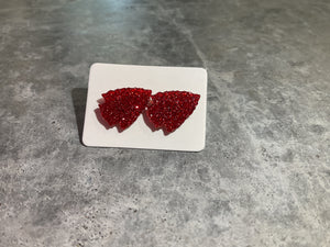 Arrowhead Studs (red glitter)