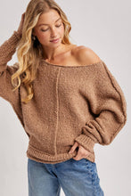 Load image into Gallery viewer, WIDE NECK OVERSIZED PULLOVER KNIT SWEATER
