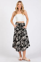 Load image into Gallery viewer, Print Waist Elastic With Tie Detailed Midi Skirt - NS80196
