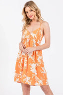 Print Deep V-neck Dress - ND40884A