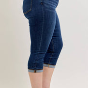 JUDY BLUE High Waisted Capri w/ Single Cuff - PLUS