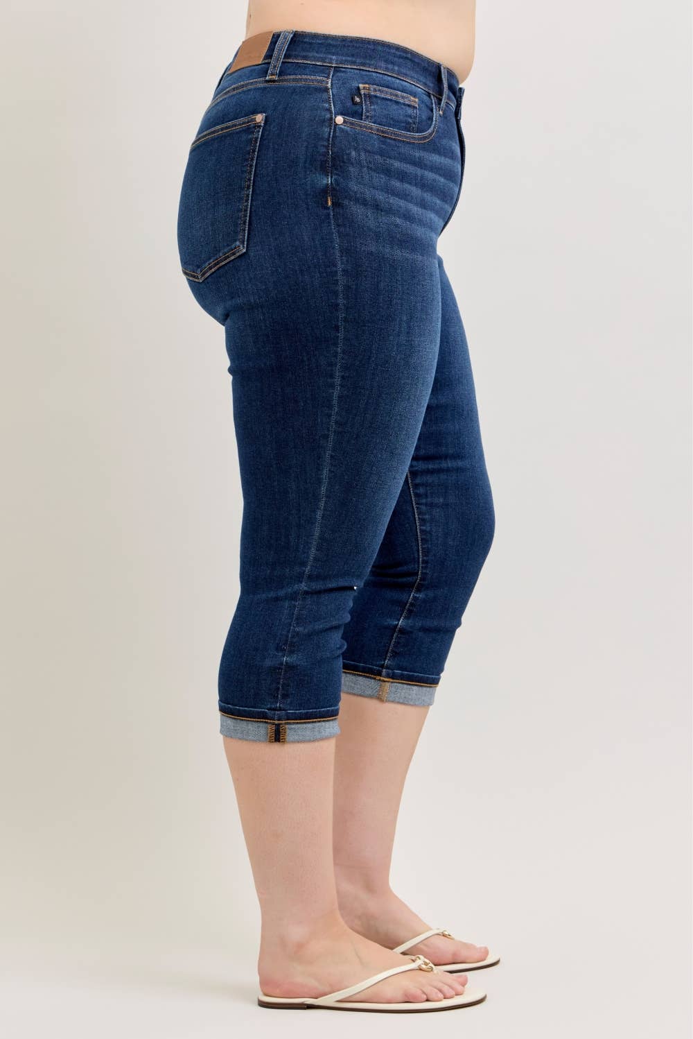 JUDY BLUE High Waisted Capri w/ Single Cuff - PLUS