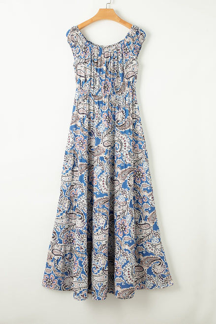 Boho Paisley Off Shoulder Dress
