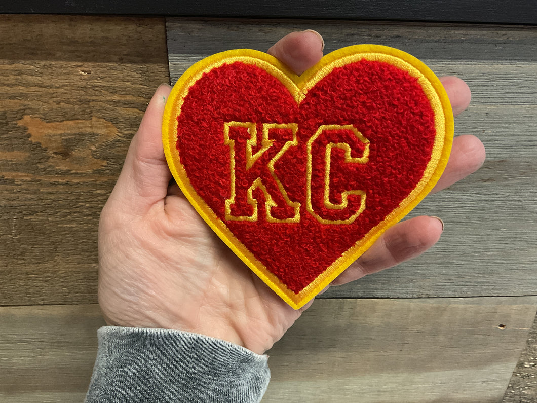 KC Heart Chenille Patch
