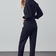 Long Sleeve Denim Jumpsuit