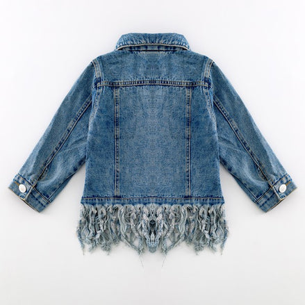 KIDS Denim Fringe Jacket