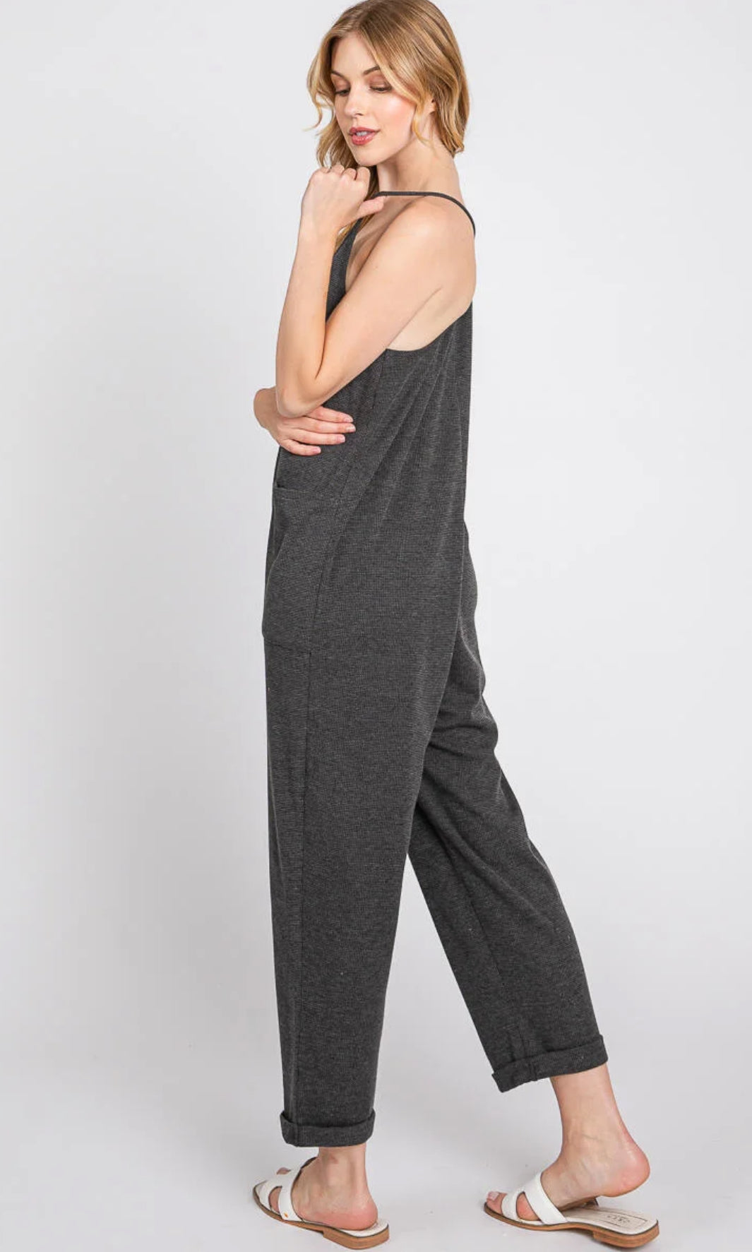 Front Patch Pocket Roll-Up Jumpsuit