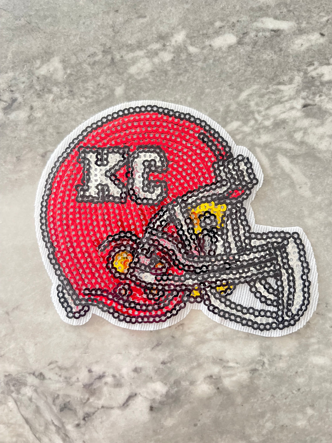 Sequin Helmet Iron-On Patch