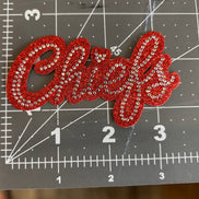 Rhinestone Transfer Chiefs Cursive Lettering