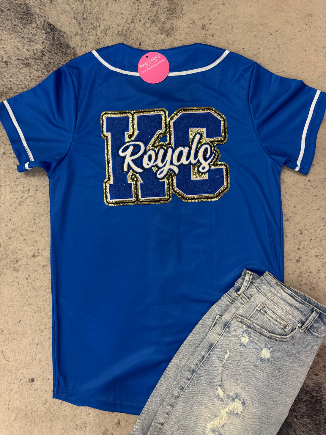 KC Baseball Royals Jersey w Chenille KC