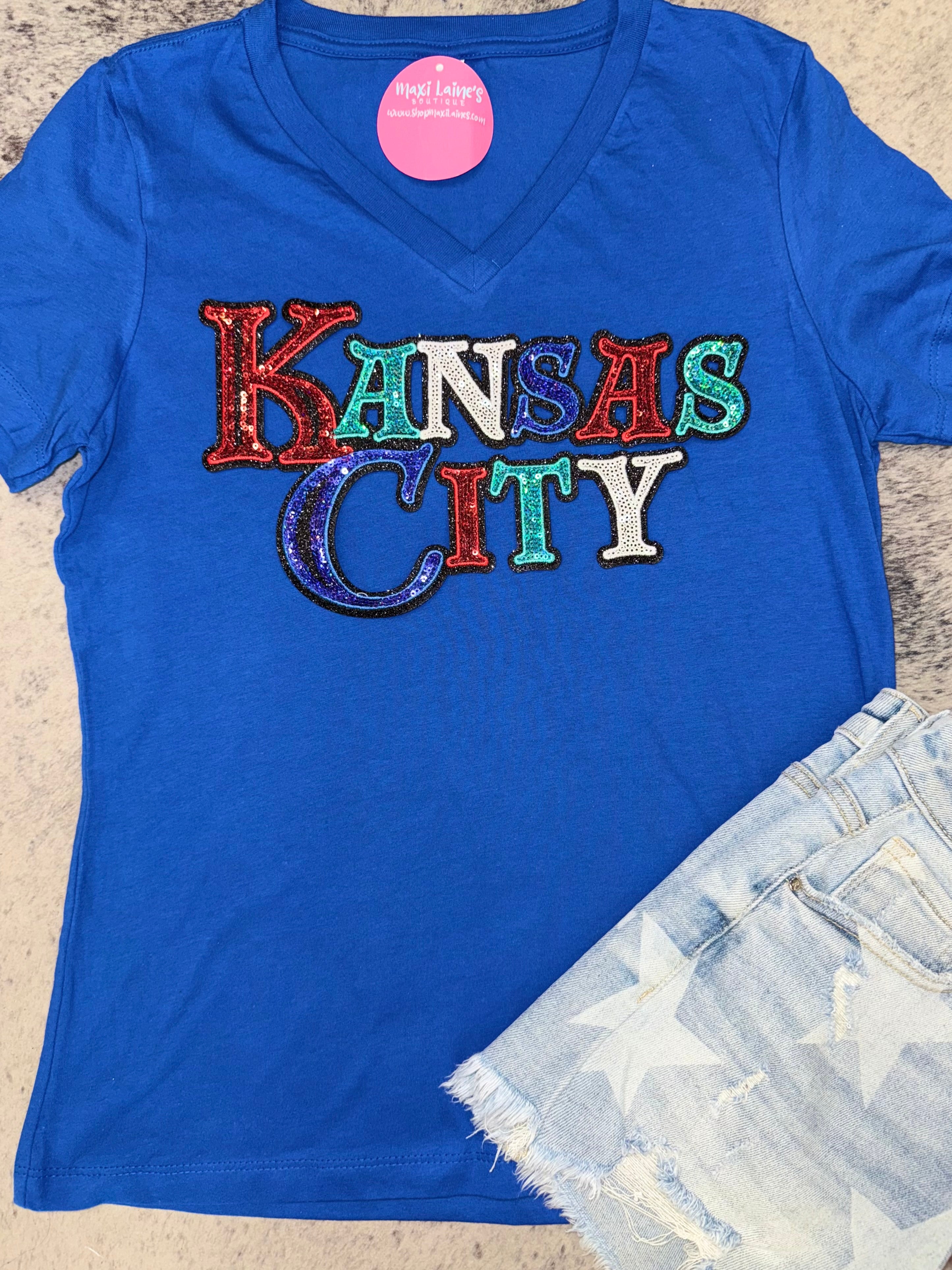 Kansas City Combo Chiefs Sporting Current Royals V-Neck Tee