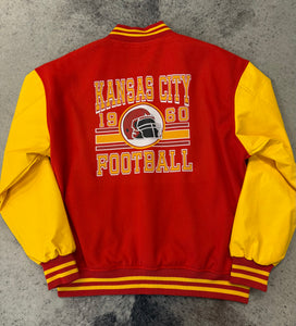 Red and Yellow Varsity Jacket w/Chiefs Design (style 2)