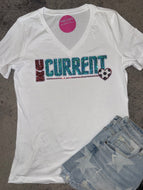 KC Current Soccer V-Neck Tee w/Sequin Patch