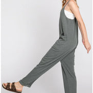 Front Patch Pocket Roll-Up Jumpsuit