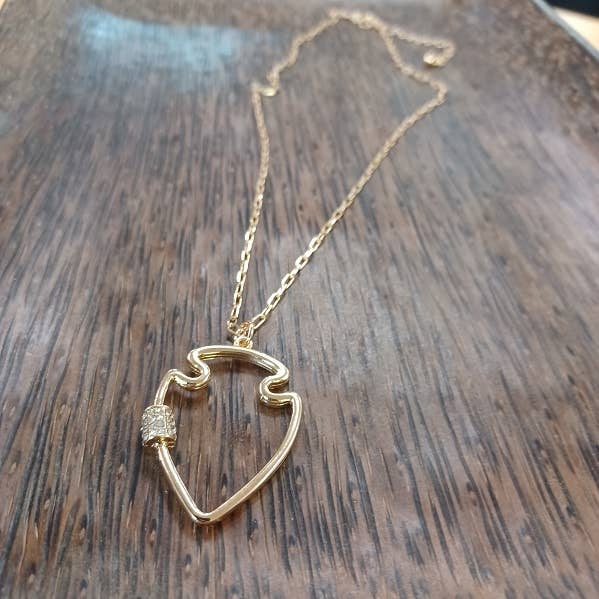 Large Bling Arrowhead Necklace Silver OR Gold