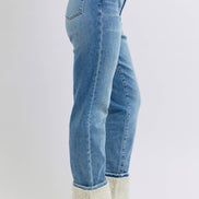 JUDY BLUE High Waisted Shearling Cuff Straight