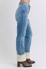 Load image into Gallery viewer, JUDY BLUE High Waisted Shearling Cuff Straight
