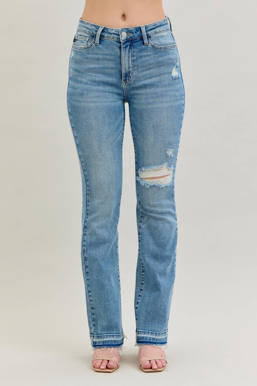 JUDY BLUE Mid Rise Destroy & Released Hem Bootcut
