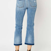 JUDY BLUE MidRise Release Hem Cropped Bootcut - PLUS