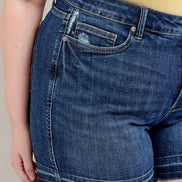 JUDY BLUE High Waisted Tummy Control Destroy Release Hem Shorts - PLUS