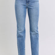 JUDY BLUE High Waisted Bootcut with Fray Hem