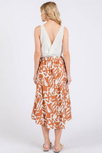 Load image into Gallery viewer, Print Waist Elastic With Tie Detailed Midi Skirt - NS80196
