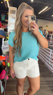 JUDY BLUE High Waisted Aurora Weekender Short Double Rolled Cuff
