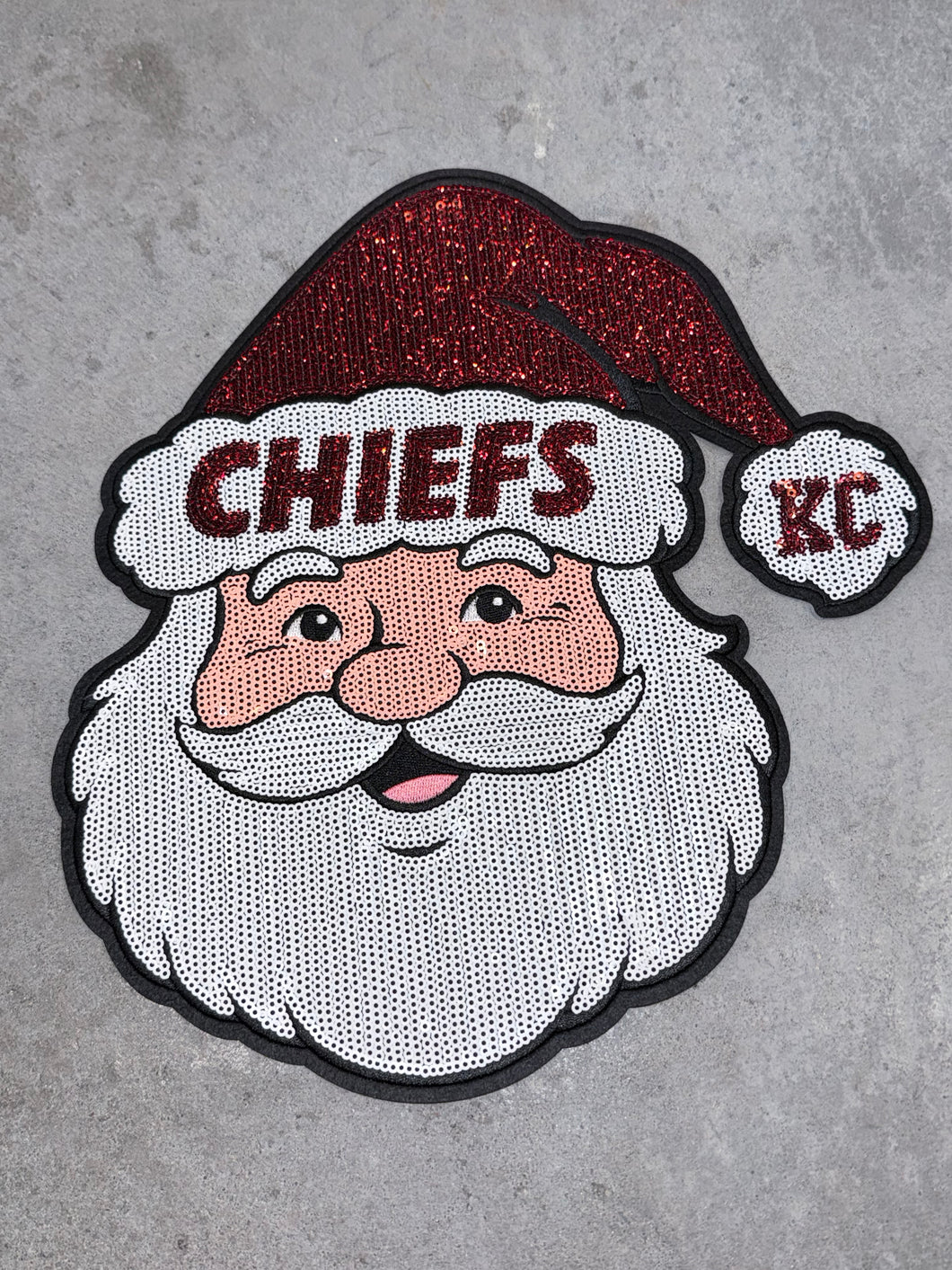Sequin Santa Chiefs Kids Size Patch