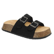 CHUBBY DOUBLE BUCKLED STRAP PLATFORM HEEL CORK SANDAL