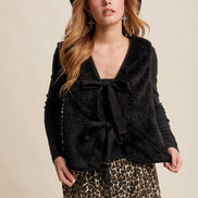 Reversible Tie-Front Fuzzy Vest