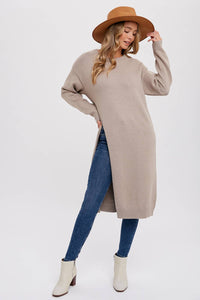 HIGH SLIT LONGLINE PULLOVER