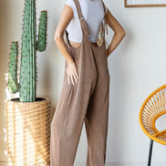 Ribbed Jumpsuit with Large Front Pockets