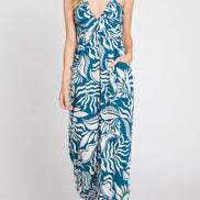 Jogger Jumpsuit w Deep V-Neck Detail