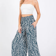 Smocked Waist Wide Leg Pants