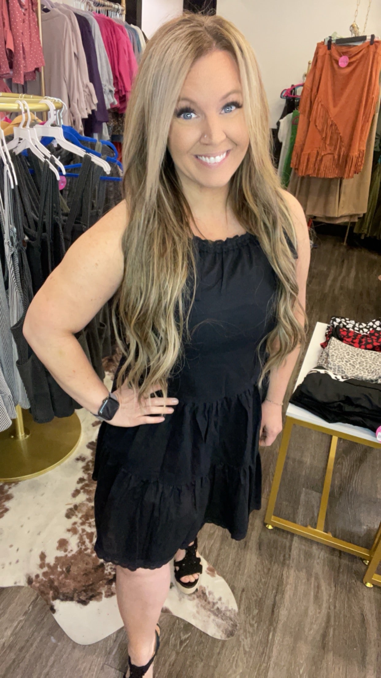 Halter Babydoll Dress Black / Medium