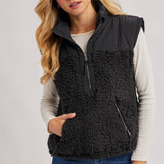 SHERPA CONTRAST HIGH STAND COLLAR VEST