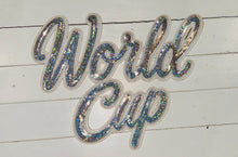 Load image into Gallery viewer, World Cup Script (White) Sequin Patch (11 inch)
