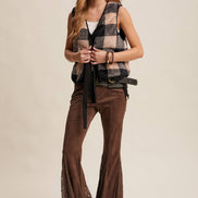 Reversible Tie-Front Fuzzy Vest