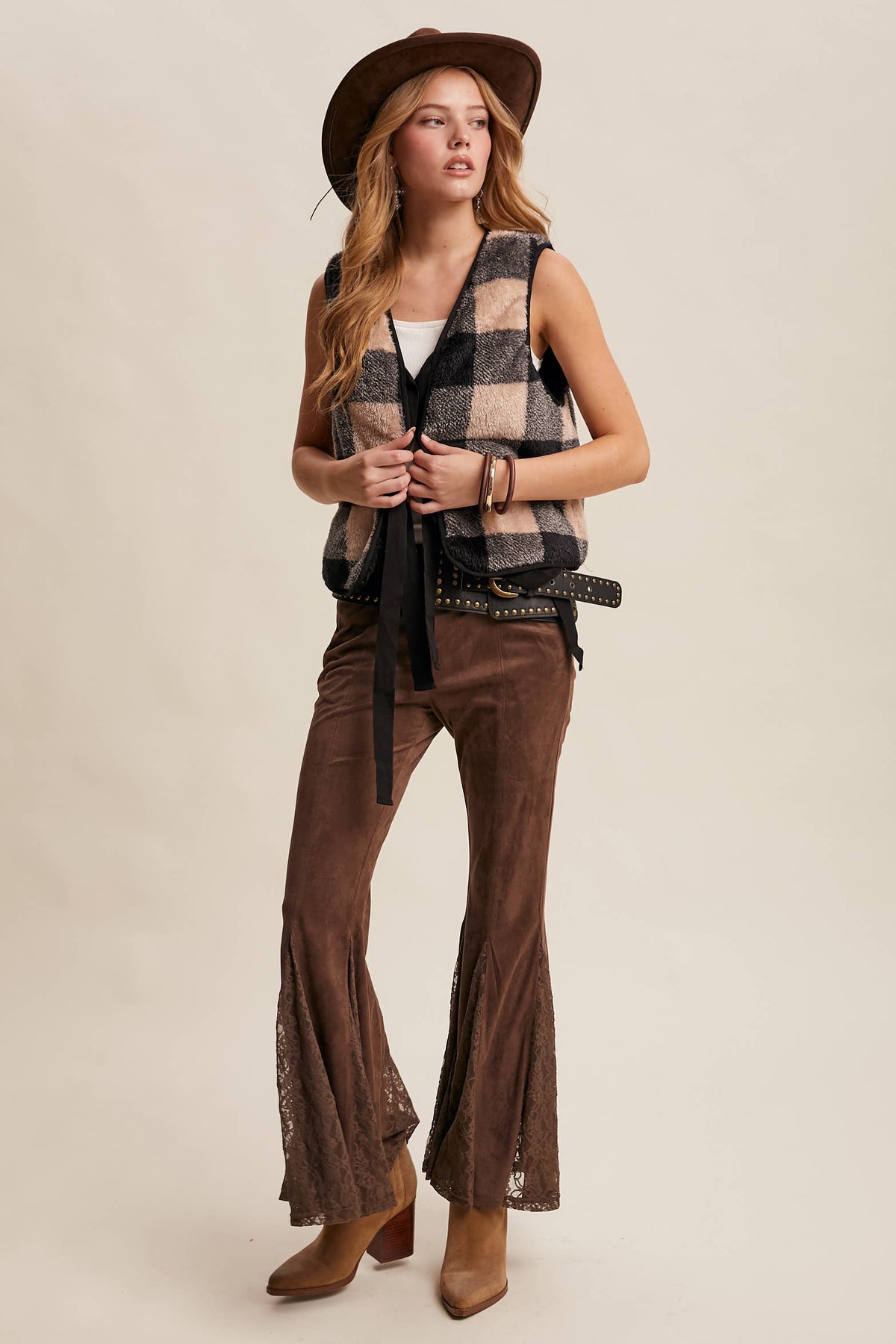 Reversible Tie-Front Fuzzy Vest