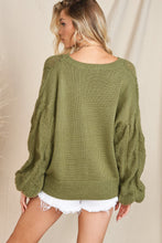 Load image into Gallery viewer, Puff Shirred Sleeve Knit Sweater

