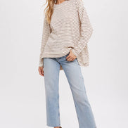 CREWNECK  SLOUCHY STRIPE TOP