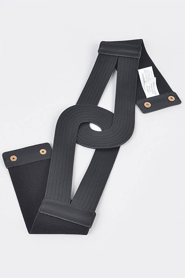 Faux Leather Elastic Belt