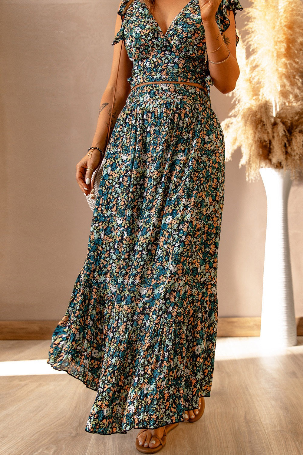 Floral Crop Top (Skirt Sold Separately)