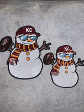 Load image into Gallery viewer, Sequin Snowman Chiefs Kids Size Patch
