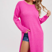 HIGH SLIT LONGLINE PULLOVER