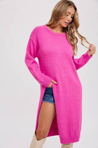 HIGH SLIT LONGLINE PULLOVER