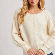 WIDE NECK OVERSIZED PULLOVER KNIT SWEATER