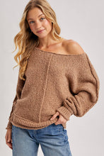 Load image into Gallery viewer, WIDE NECK OVERSIZED PULLOVER KNIT SWEATER
